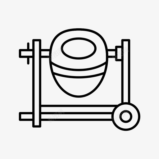 机器水泥混凝土搅拌机图标svg_新图网 https://ixintu.com 搅拌机机器 施工机械 机器 水泥 混凝土搅拌机 轮廓图标