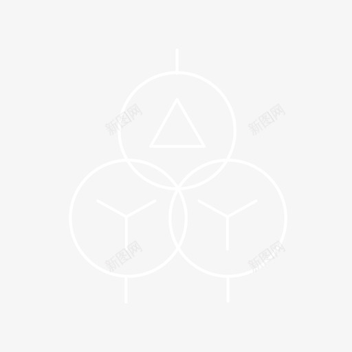 三绕组变压器 (三角形-星形-星形连接)svg_新图网 https://ixintu.com 三绕组变压器 (三角形-星形-星形连接) sanrzbyq_k