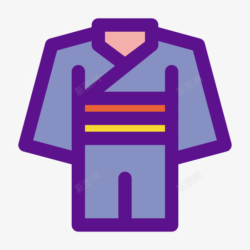 和服日本60线性颜色图标svg_新图网 https://ixintu.com 和服 日本60 线性颜色