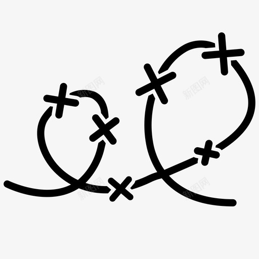 带刺铁丝网边界围栏图标svg_新图网 https://ixintu.com 围栏 带刺 边界 铁丝网