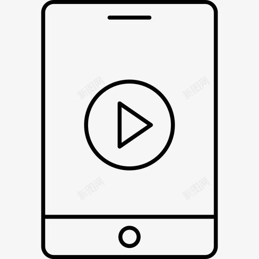 播放手机视频图标svg_新图网 https://ixintu.com 手机 播放 视频 音视频线详细