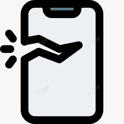 破解智能手机手机和手机2线性颜色图标svg_新图网 https://ixintu.com 手机 智能 破解 线性 颜色