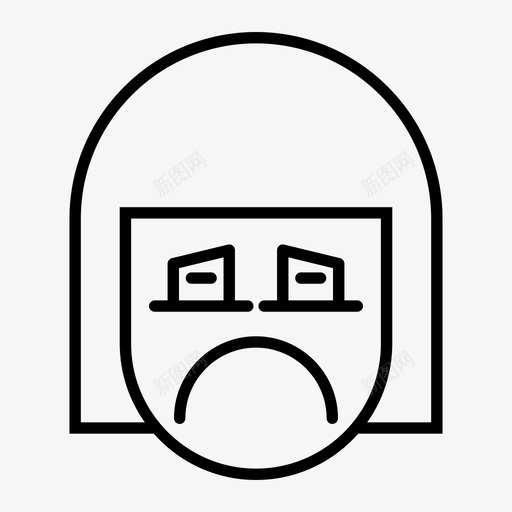 女孩无聊失望图标svg_新图网 https://ixintu.com 失望 女孩 女孩表情1行 无聊 脸 表情