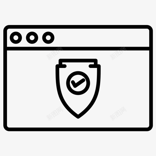 受保护互联网锁定图标svg_新图网 https://ixintu.com 互联网 保护 保护网 安全 粗体 线条 网站 锁定