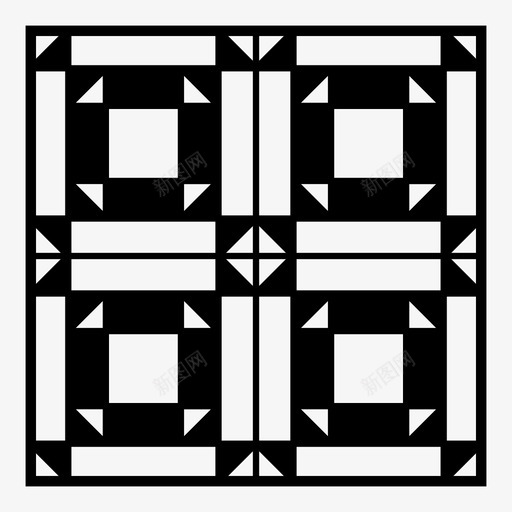 补丁瓷砖针线图标svg_新图网 https://ixintu.com 拼缝被子 瓷砖 缝线 补丁 装饰品 针线