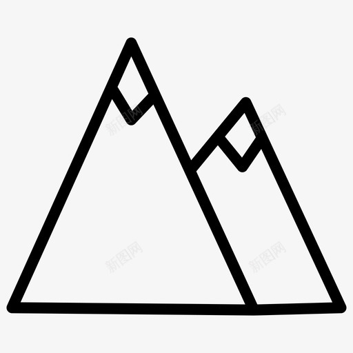 山山站旅行图标svg_新图网 https://ixintu.com 大胆 山站 旅行 线集