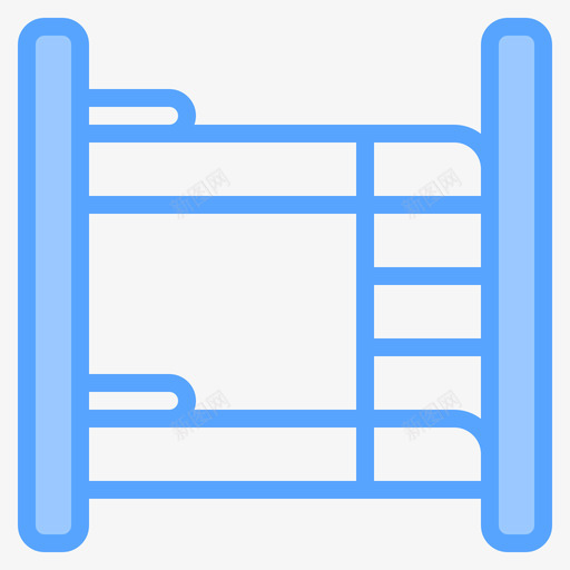 双层床家具装饰6蓝色图标svg_新图网 https://ixintu.com 双层 家具 蓝色 装饰