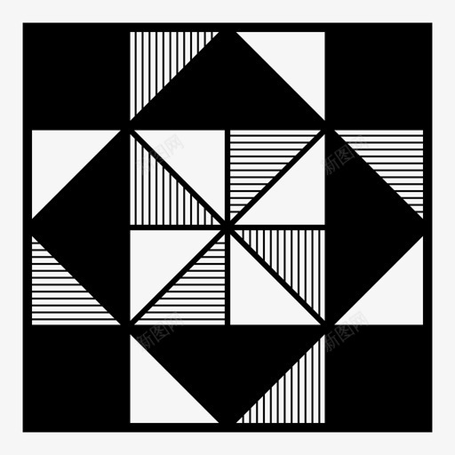 贴片方块手工制作图标svg_新图网 https://ixintu.com 制作 图案 手工 手工制 拼凑 方块 旋转 菱形 贴片 风车