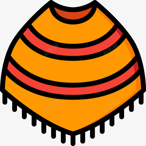 斗篷时尚与服装1线性颜色图标svg_新图网 https://ixintu.com 斗篷 时尚 服装 线性 颜色
