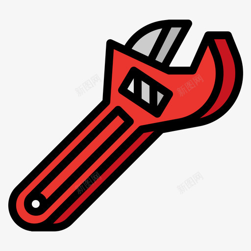 活动扳手工具70线颜色图标svg_新图网 https://ixintu.com 工具 扳手 活动 颜色