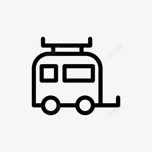 房车冒险图标svg_新图网 https://ixintu.com 休旅车 冒险 图标 户外 房车 标线 样式