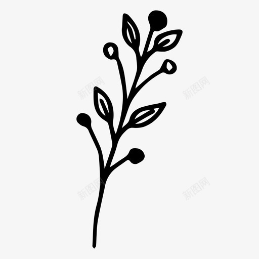 植物树枝药草图标svg_新图网 https://ixintu.com 树枝 植物 素描 自然 药草