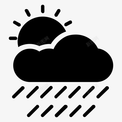 大雨天气倾盆大雨多雨天气图标svg_新图网 https://ixintu.com 倾盆大雨 多雨天气 大雨天气 天气和季节字形矢量图标集