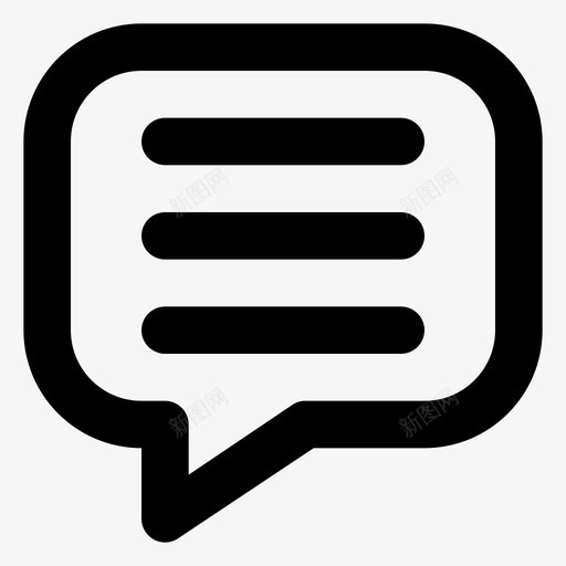 文本气泡消息聊天框图标svg_新图网 https://ixintu.com 列表 图标 对话 文本 气泡 消息 聊天 通信