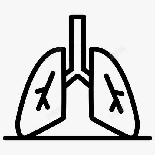 肺身体部位健康图标svg_新图网 https://ixintu.com 健康 加粗 医学 粗线 身体 部位