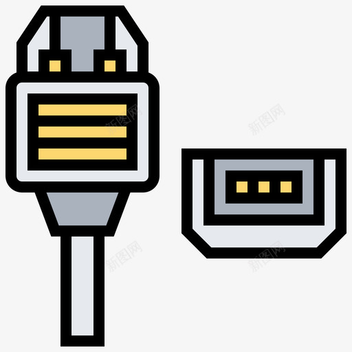 端口连接器类型线颜色图标svg_新图网 https://ixintu.com 端口 类型 连接器 颜色