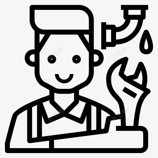 水管工职业26直系图标svg_新图网 https://ixintu.com 水管 直系 管工 职业