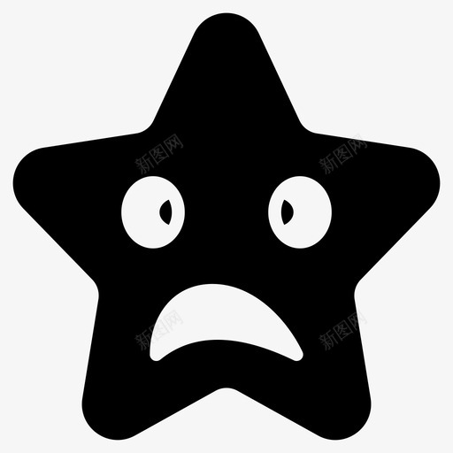 震惊脸皱眉图标svg_新图网 https://ixintu.com 微笑 担心 皱眉 笑脸和表情符号第二卷 脸 震惊