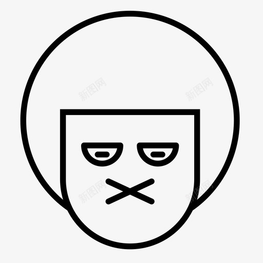 哑巴无聊男孩图标svg_新图网 https://ixintu.com 1行 哑巴 无聊 男孩 表情