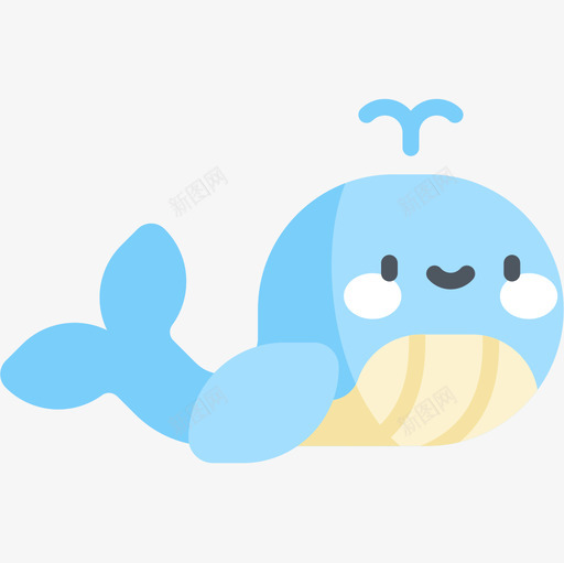 鲸鱼海洋生物33扁平图标svg_新图网 https://ixintu.com 扁平 海洋生物 鲸鱼