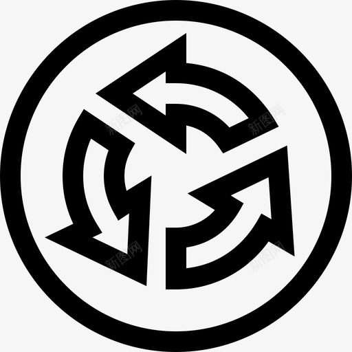 环形交叉口5驾校线性图标svg_新图网 https://ixintu.com 交叉口 环形 线性 驾校