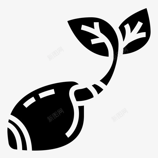 植物发芽生长图标svg_新图网 https://ixintu.com 农场 发芽 字形 幼苗 植物 生长 种子