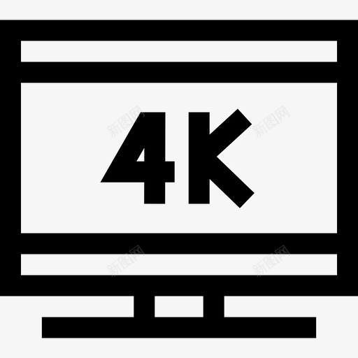 4k电视47线性图标svg_新图网 https://ixintu.com 电视 线性