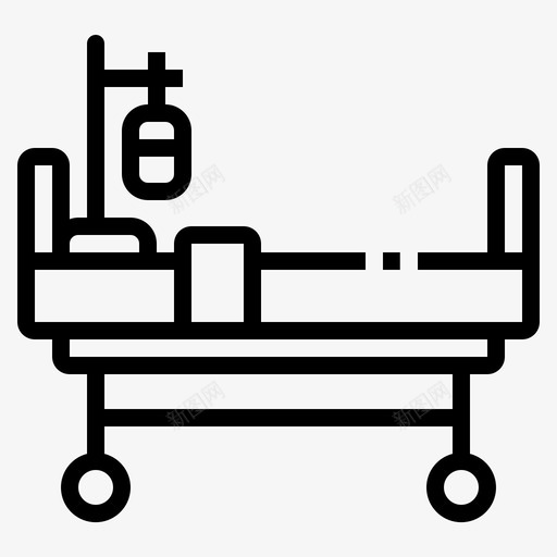 床医院医疗图标svg_新图网 https://ixintu.com 医疗 医院 床 担架 病人