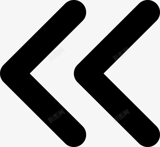 左双V形箭头展开图标svg_新图网 https://ixintu.com 友好 图标 好的 展开 左双 指针 箭头 系统