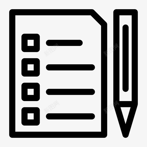 登记编辑文件纸张图标svg_新图网 https://ixintu.com 加粗 教育 文件 文具 登记 纸张 编辑