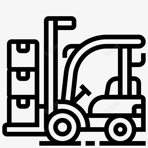 叉车工厂仓库图标svg_新图网 https://ixintu.com 仓库 卡车 叉车 工厂 施工 线路 车辆