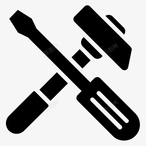 修复工具施工工具车库工具图标svg_新图网 https://ixintu.com 修复 图标 字形 工具 工具集 施工 螺丝刀 车库 锤子