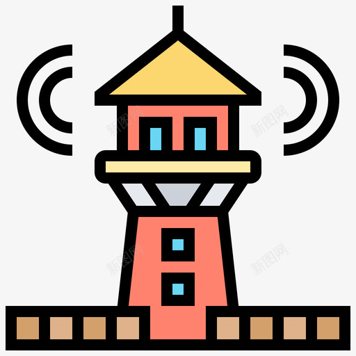 灯塔救援9号线性颜色图标svg_新图网 https://ixintu.com 9号 救援 灯塔 线性 颜色