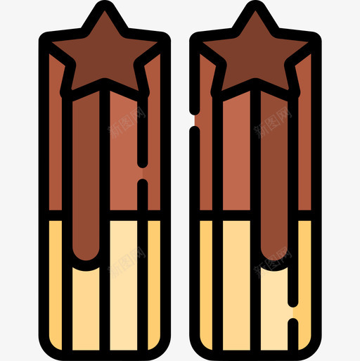 Churros糖果和糖果14线性颜色图标svg_新图网 https://ixintu.com Churros 糖果 线性 颜色