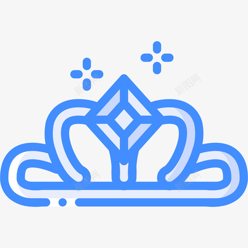 皇冠公主4蓝色图标svg_新图网 https://ixintu.com 公主 皇冠 蓝色