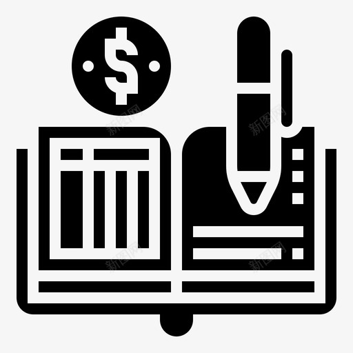 分类帐会计23字形图标svg_新图网 https://ixintu.com 会计 分类帐 字形