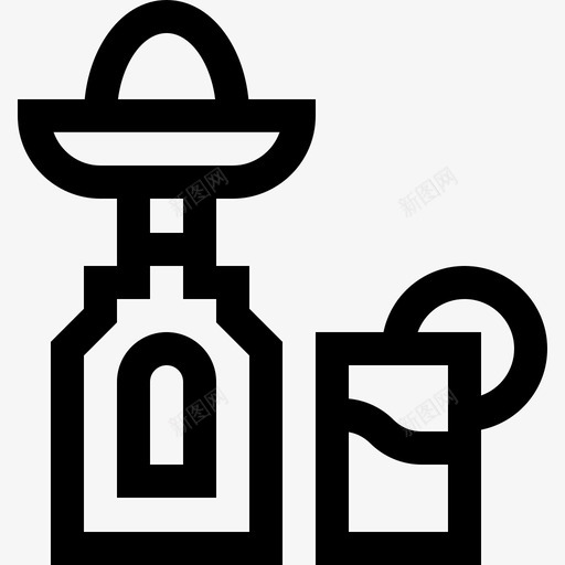 龙舌兰酒5月5日线性图标svg_新图网 https://ixintu.com 5日 5月 兰酒 线性 龙舌