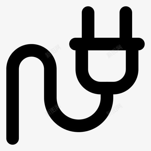 电线插头连接器电力图标svg_新图网 https://ixintu.com 康斯 插头 电力 电线 能源 连接器