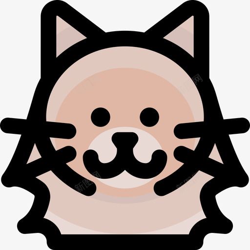 西伯利亚猫猫品种2线性颜色图标svg_新图网 https://ixintu.com 品种 线性 西伯利亚 颜色