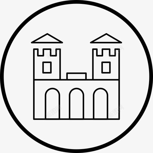 城堡娱乐建筑图标svg_新图网 https://ixintu.com 图标 城堡 塔楼 娱乐 安保 建筑 线路