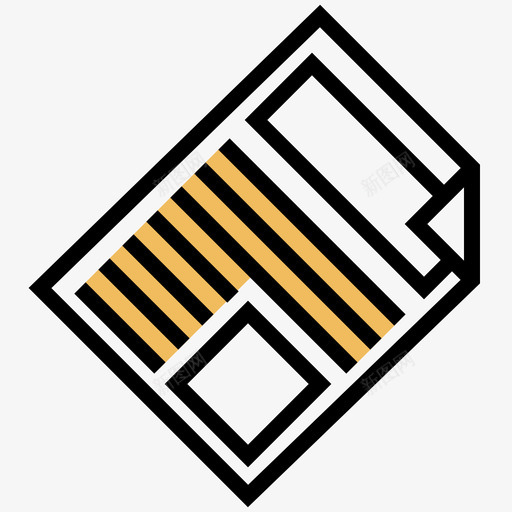 报纸电信4黄影图标svg_新图网 https://ixintu.com 报纸 电信4 黄影