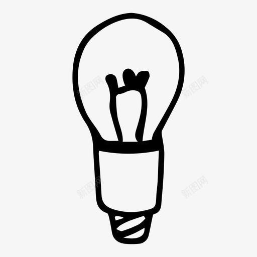 灯泡电想法图标svg_新图网 https://ixintu.com 想法 灯泡 电 素描