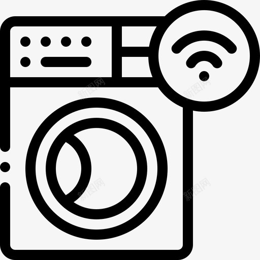 洗衣机智能家居7线性图标svg_新图网 https://ixintu.com 智能家居 洗衣机 线性