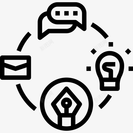 工作流程图形线性图标svg_新图网 https://ixintu.com 图形 工作流程 线性