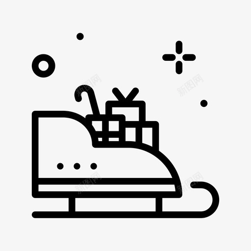 雪橇圣诞309直线型图标svg_新图网 https://ixintu.com 圣诞 直线 线型 雪橇