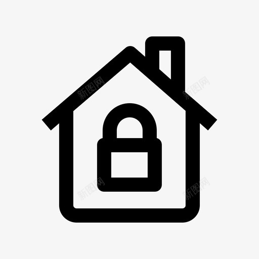 家房子锁图标svg_新图网 https://ixintu.com 保安 房子
