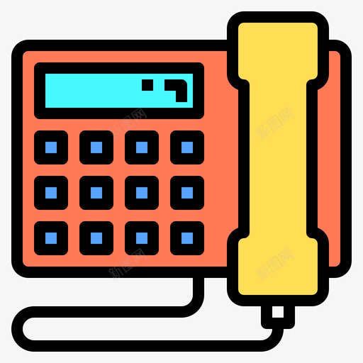 电话办公文具20线颜色图标svg_新图网 https://ixintu.com 办公文具 电话 颜色