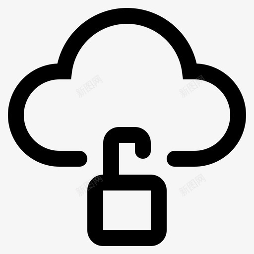 云不安全商业计算图标svg_新图网 https://ixintu.com 云不安全 云线 互联网 商业 数字 计算