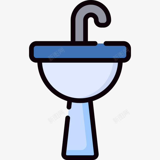 水槽家居用品25线性颜色图标svg_新图网 https://ixintu.com 家居用品 水槽 线性 颜色