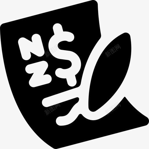 发票货币93填充图标svg_新图网 https://ixintu.com 发票 填充 货币
